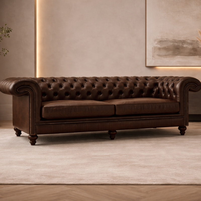 Canapé Chesterfield Allingham 4 places cuir