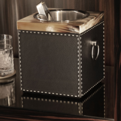 Seau à glace Nivese en cuir – Rafraîchisseur luxe Onyx ou Crème