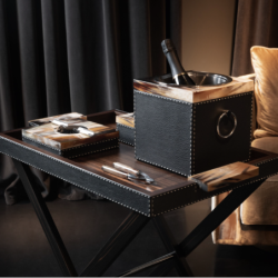 Seau à glace Nivese en cuir – Rafraîchisseur luxe Onyx ou Crème