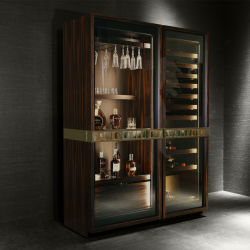 Cave à vin Manhattan en ébène Makassar – Armoire à vin luxe design