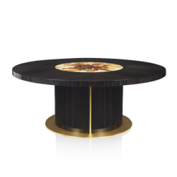 Table à manger Nettuno en ébène et corne – Table ovale luxe