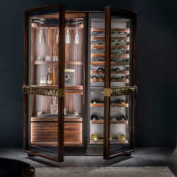 Cave à vin Manhattan en ébène Makassar – Armoire à vin luxe design