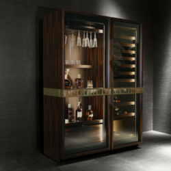 Cave à vin Manhattan en ébène Makassar – Armoire à vin luxe design