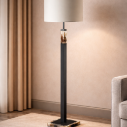 Lampe Alma en cuir et corne – Lampe design luxe