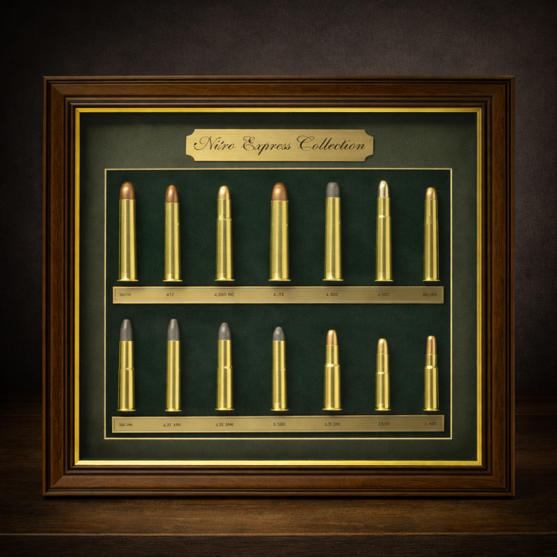 Cadre Nitro Express Collection – Munitions décoratives de chasse africaine