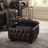 Pouf capitonné avec coffre de rangement – Style anglais haut de gamme