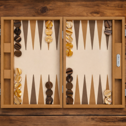 Backgammon Taille L en cuir grainé – Fait main à Paris
