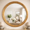 Miroir Soleil d'Or - Miroir Rond Doré Décoratif Mural 120cm