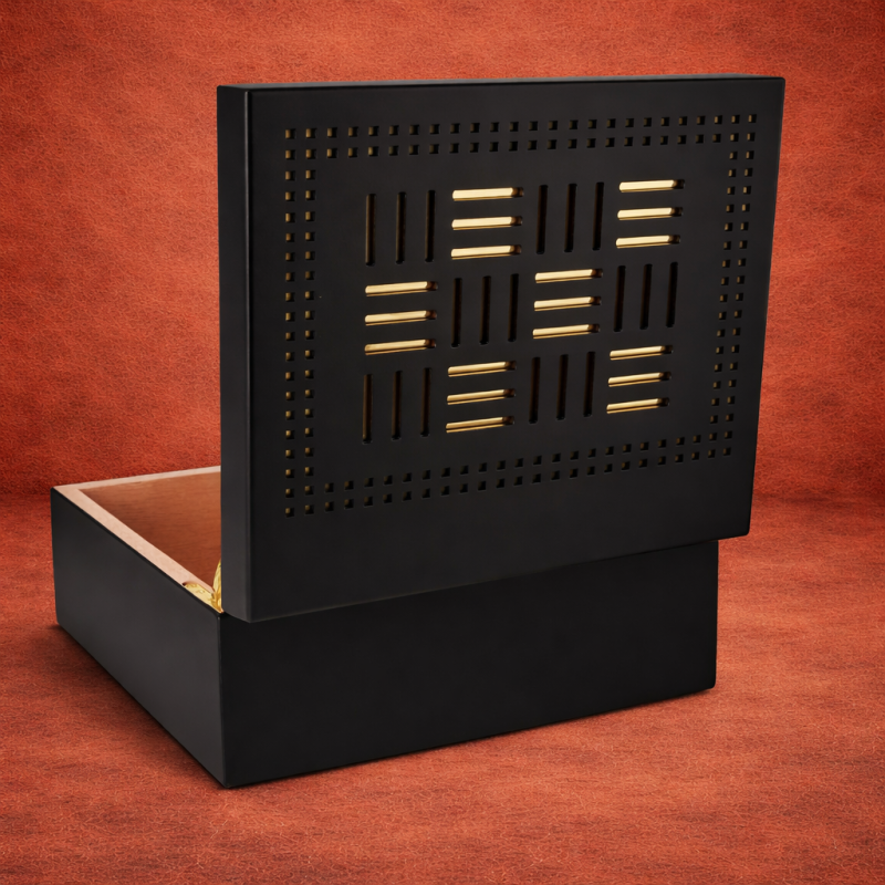 Cave à Cigares Black and Gold – Humidificateur à Cigares Luxe