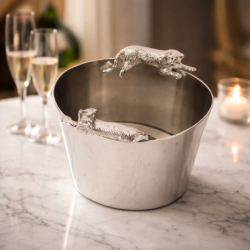 Duel au Sommet - Seau à vin sculptural argenté | GRS