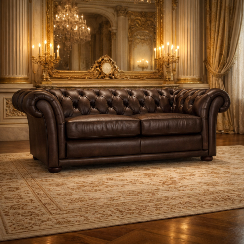 Canapé Chesterfield Shakespeare 3 places cuir