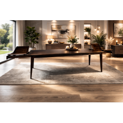 Table du Garde - Bois Foncé & Plateaux Relevables