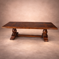 Table Imperial - insert en noyer et loupe d'orme